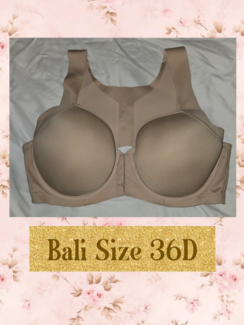 Bali Full Coverage Front-Closure Bra - Nude (36D)